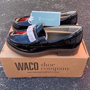 REVITALIGN Glossy Black patent Slip-On Loafers size 9 Women’s NWT